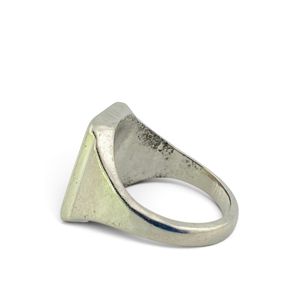 Vintage Steel Signet Ring Monogram LPM Hand Engraved Size 9.25 - Picture 3 of 6